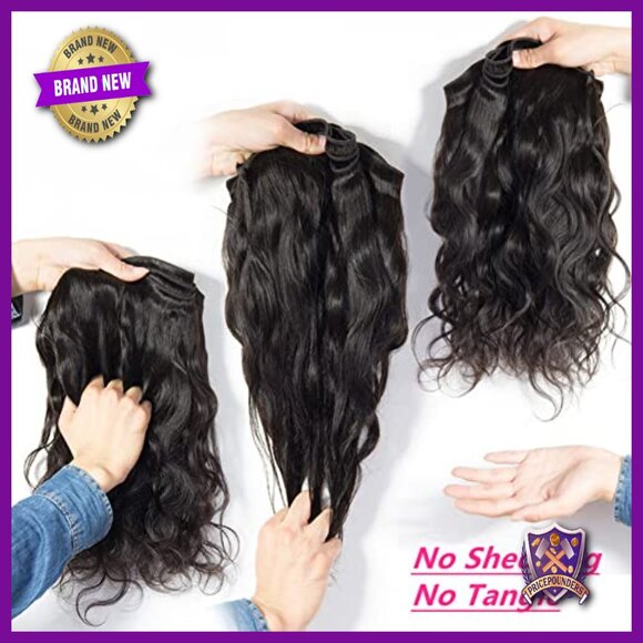 Brazilian Virgin Human Hair Extensions Body Wave Bundles with Lace Closure